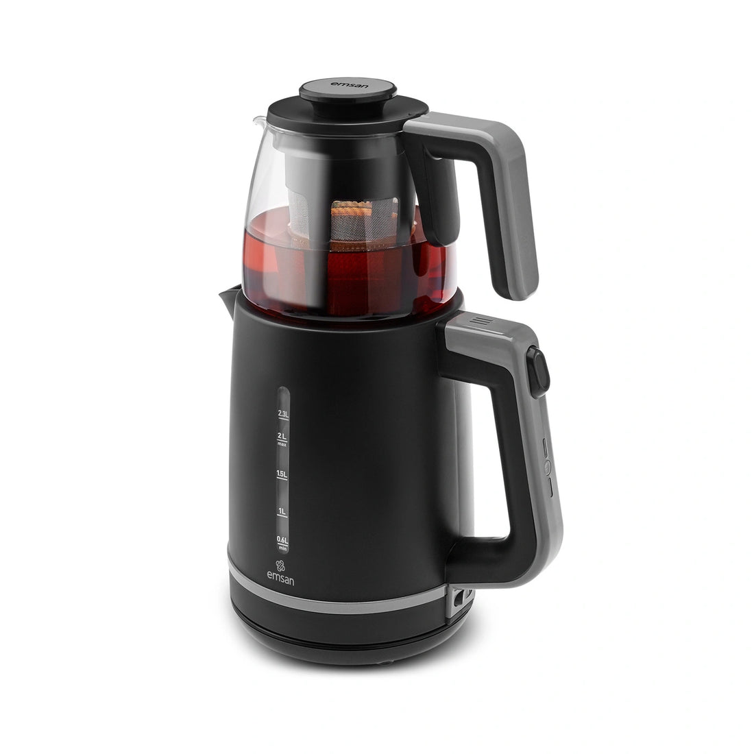 Emsan Maxi Tea XL 2in1 1700 W Cam Demlikli Çay Makinesi - Space Gray