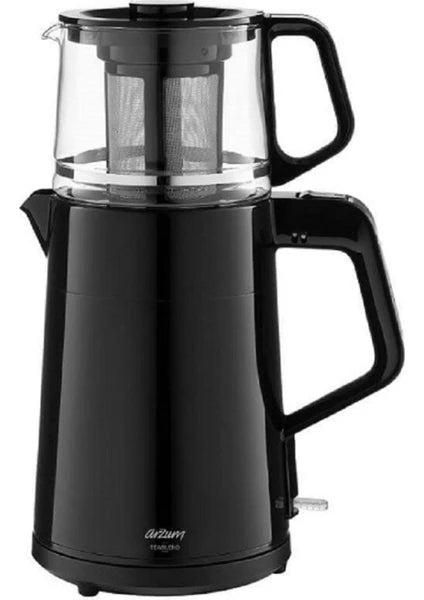 Arzum Teablend AR3141 Cam Demlikli Çay Makinesi - Siyah